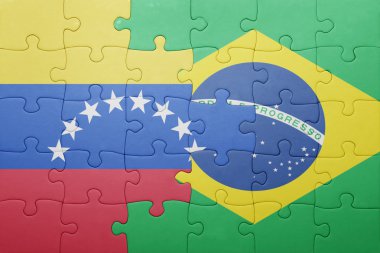 Brezilya ve Venezüella ulusal bayrak ile bulmaca