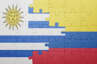 Kolombiya ve uruguay ulusal bayrak ile bulmaca