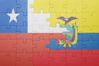 Ekvador ve Şili ulusal bayrak ile bulmaca