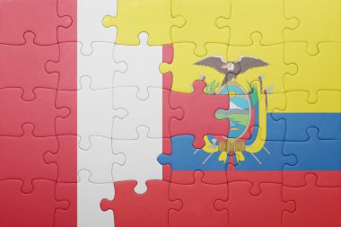 Ekvador ve peru ulusal bayrak ile bulmaca