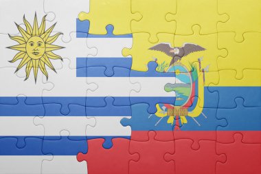 Ekvador ve uruguay ulusal bayrak ile bulmaca