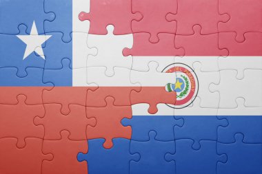 paraguay ve Şili ulusal bayrak ile bulmaca