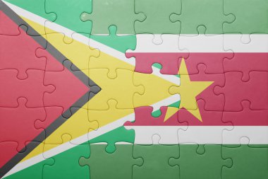 Surinam ve guyana ulusal bayrak ile bulmaca