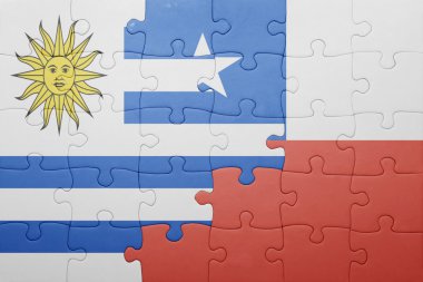 uruguay ve Şili ulusal bayrak ile bulmaca