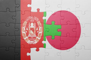 Japonya ve Afganistan Ulusal bayrak ile bulmaca