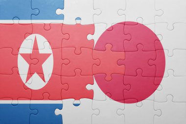 Japonya ve Kore Demokratik Halk Cumhuriyeti ulusal bayrak ile bulmaca