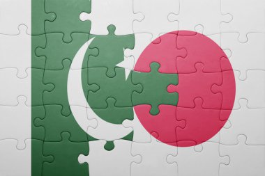 Japonya ve pakistan ulusal bayrak ile bulmaca