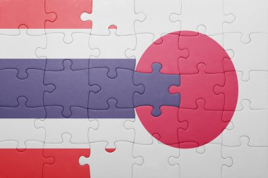 Japonya ve Tayland ulusal bayrak ile bulmaca