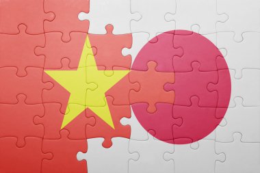 Japonya ve vietnam ulusal bayrak ile bulmaca
