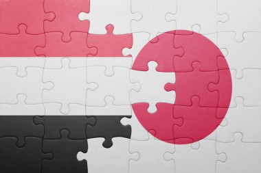 Japonya ve yemen ulusal bayrak ile bulmaca