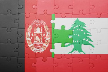 Lübnan ve Afganistan Ulusal bayrak ile bulmaca