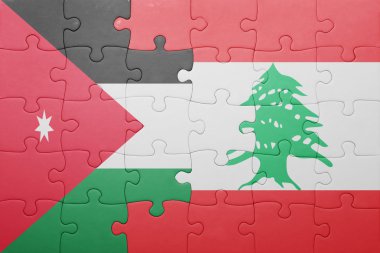 Lübnan ve Ürdün ulusal bayrak ile bulmaca