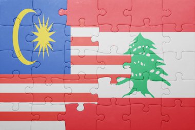 Lübnan ve Malezya ulusal bayrak ile bulmaca