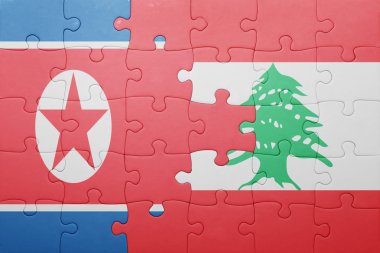 Lübnan ve Filistin Ulusal bayrak ile bulmaca