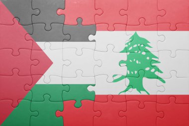 Lübnan ve Filistin Ulusal bayrak ile bulmaca