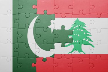 Lübnan ve pakistan ulusal bayrak ile bulmaca