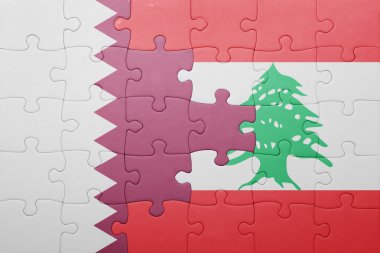 Lübnan ve Katar ulusal bayrak ile bulmaca