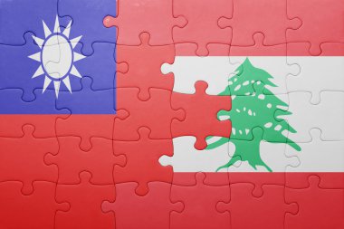 Lübnan ve Tayvan ulusal bayrak ile bulmaca