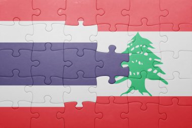 Lübnan ve Tayland ulusal bayrak ile bulmaca