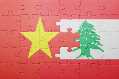 Lübnan ve vietnam ulusal bayrak ile bulmaca