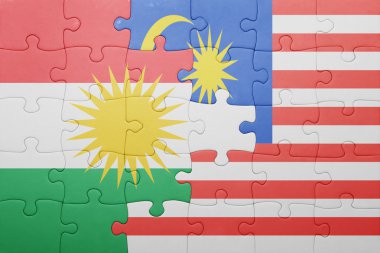 Malezya ve Kürdistan ulusal bayrak ile bulmaca