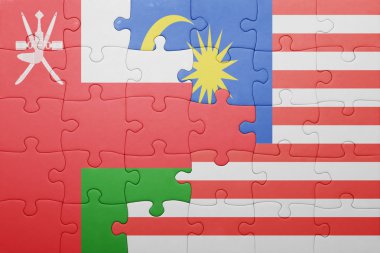 Malezya ve Umman ulusal bayrak ile bulmaca