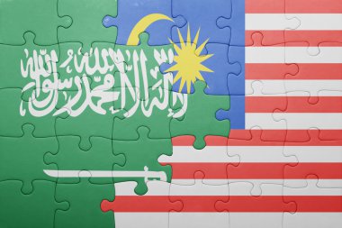 Suudi Arabistan ve Malezya ulusal bayrak ile bulmaca