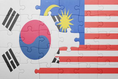 Malezya ve Güney Kore ulusal bayrak ile bulmaca