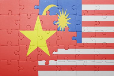 Malezya ve vietnam ulusal bayrak ile bulmaca