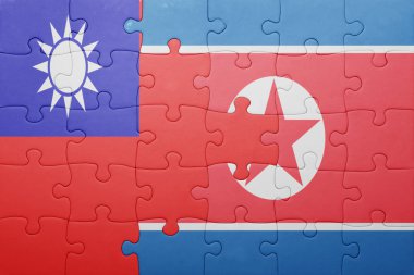 Kuzey Kore ve Tayvan ulusal bayrak ile bulmaca
