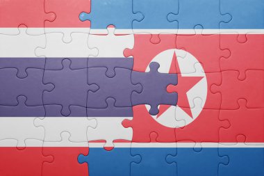 Kuzey Kore ve Tayland ulusal bayrak ile bulmaca