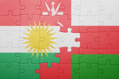 Umman ve Kürdistan ulusal bayrak ile bulmaca