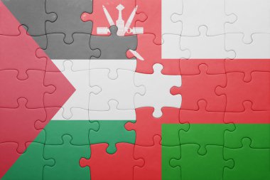 Umman ve Filistin Ulusal bayrak ile bulmaca