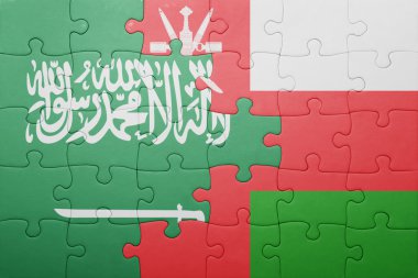 Umman ve Suudi Arabistan ulusal bayrak ile bulmaca