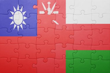 Umman ve Tayvan ulusal bayrak ile bulmaca