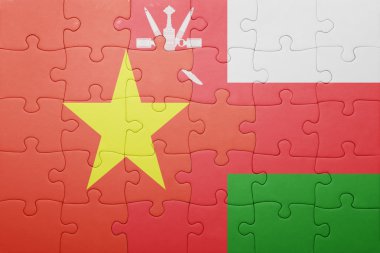Umman ve vietnam ulusal bayrak ile bulmaca