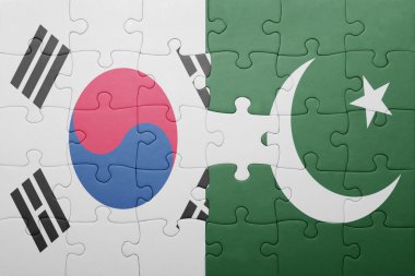 pakistan ve Güney Kore ulusal bayrak ile bulmaca