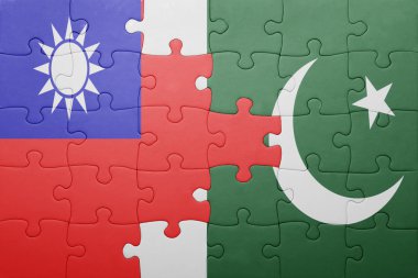 pakistan ve Tayvan ulusal bayrak ile bulmaca