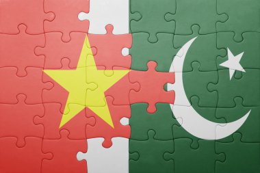 pakistan ve vietnam ulusal bayrak ile bulmaca