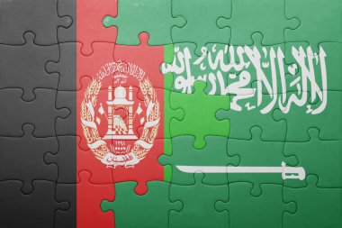 Suudi Arabistan ve Afganistan Ulusal bayrak ile bulmaca