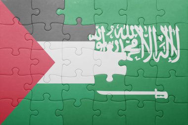 Suudi Arabistan ve Filistin Ulusal bayrak ile bulmaca