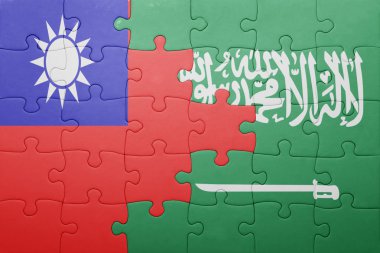 Suudi Arabistan ve Tayvan ulusal bayrak ile bulmaca