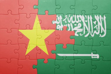 Suudi Arabistan ve vietnam ulusal bayrak ile bulmaca