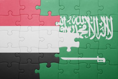 yemen ve Suudi Arabistan bayrağı ile bulmaca