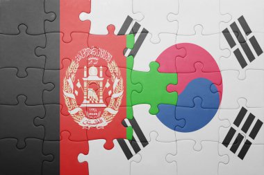 Güney Kore ve Afganistan Ulusal bayrak ile bulmaca