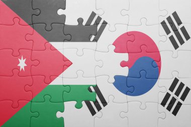 Güney Kore ve Ürdün ulusal bayrak ile bulmaca