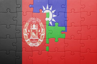 Tayvan ve Afganistan Ulusal bayrak ile bulmaca