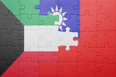 Tayvan ve Kuveyt ulusal bayrak ile bulmaca