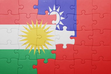 Tayvan ve Kürdistan ulusal bayrak ile bulmaca