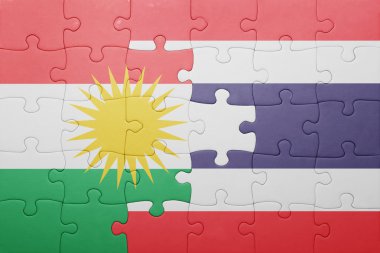 Tayland ve Kürdistan ulusal bayrak ile bulmaca